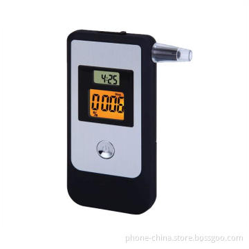 Dual LCD Display Alcohol Tester Breathalyzer with Clock, Hidden Exhale Tube & 3 Digit Backlight Display